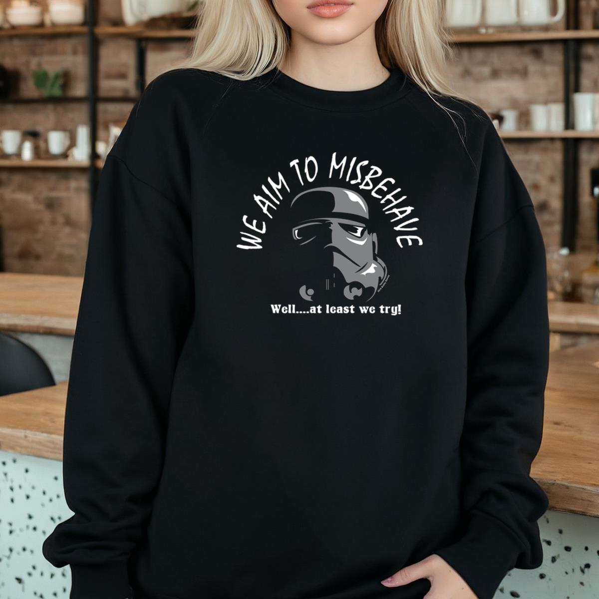 Stormtrooper Aim to Misbehave Funny Graphic T-Shirt