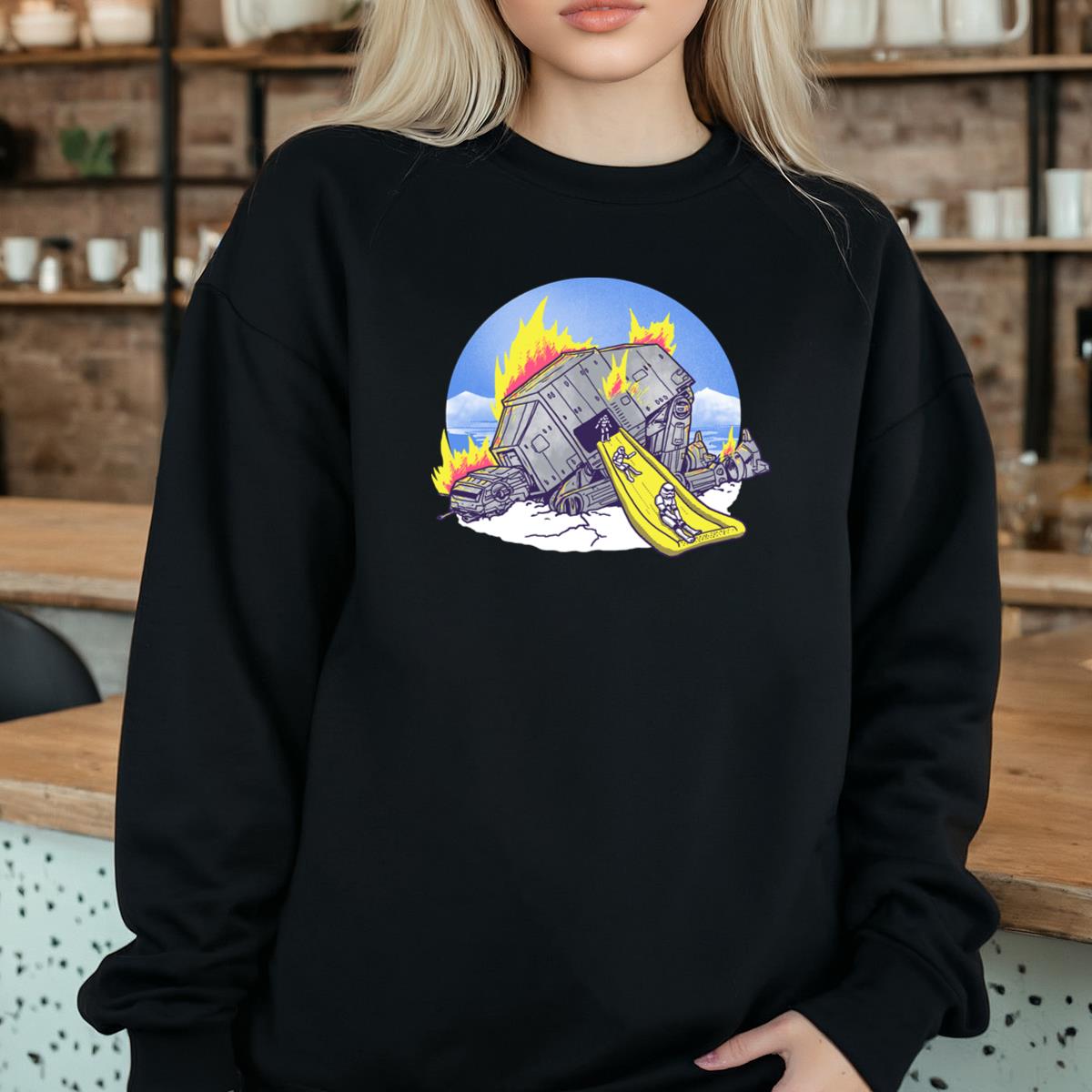 Stormtroopers AT-AT Slide Funny Graphic Tee