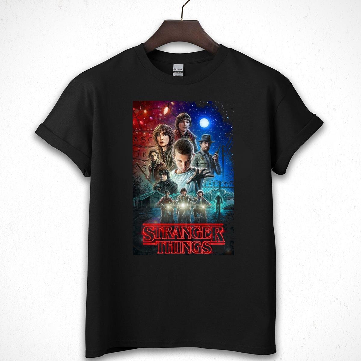 Stranger Things Characters Group Poster Graphic T-Shirt