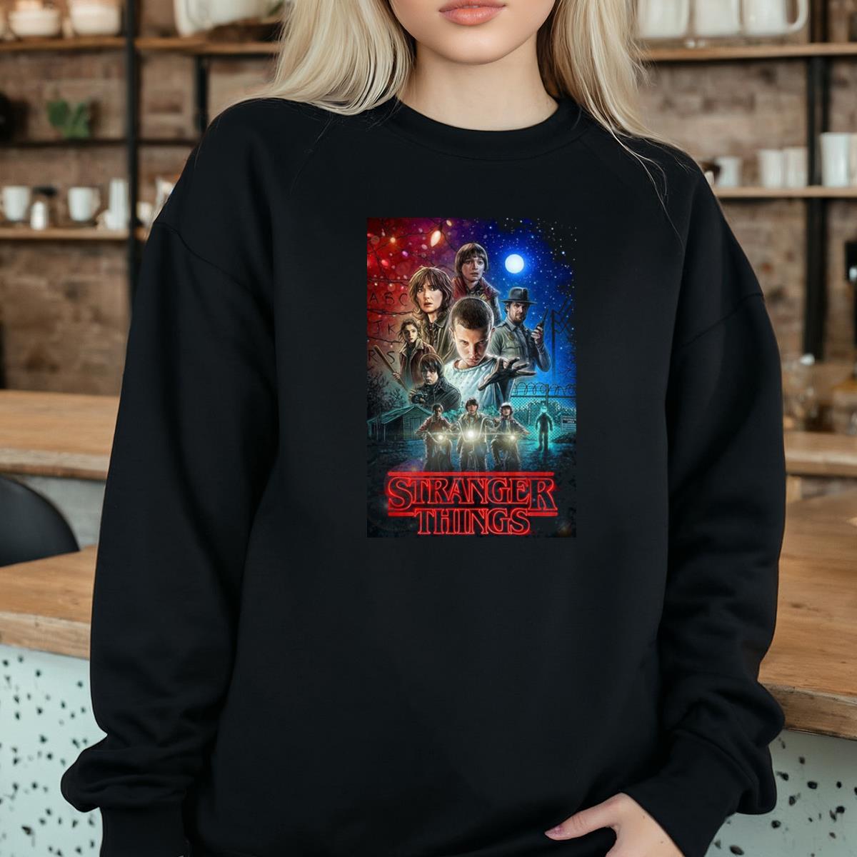 Stranger Things Characters Group Poster Graphic T-Shirt