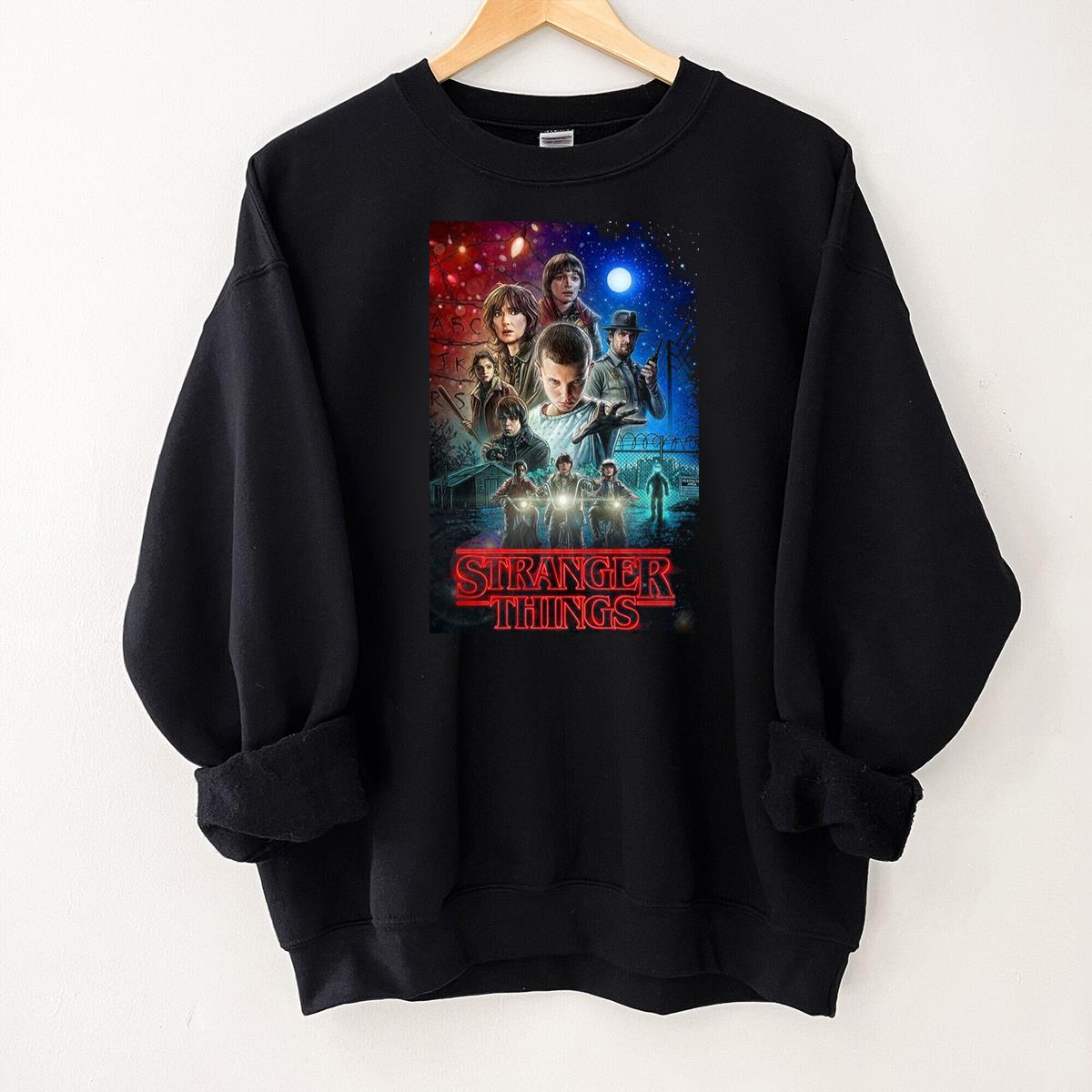 Stranger Things Characters Group Poster Graphic T-Shirt