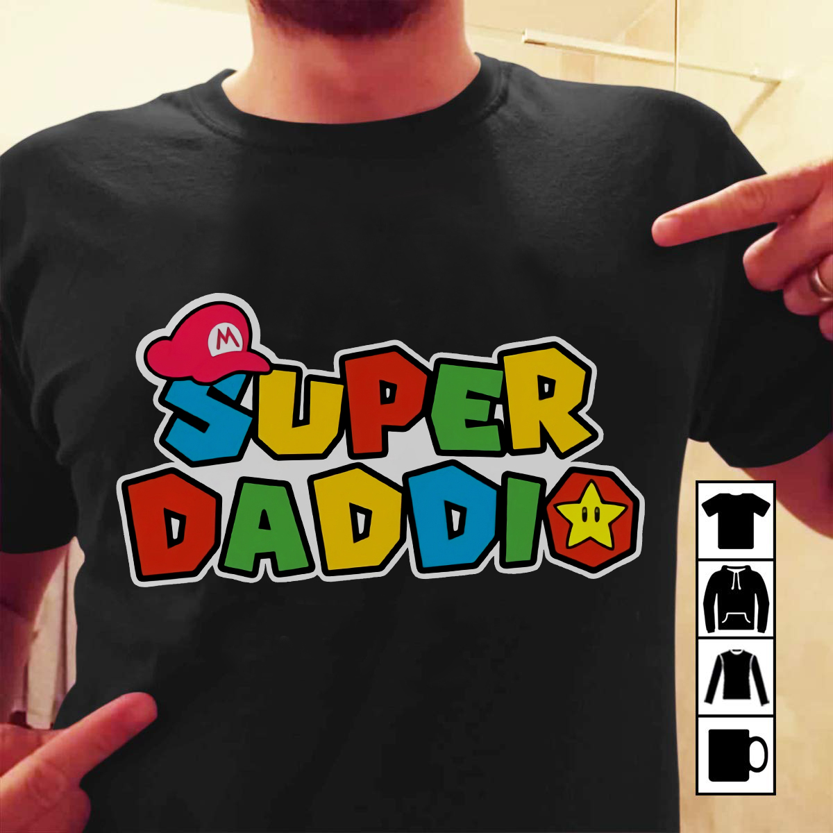 Super Daddio Tshirt, Anime Mario Tshirt, Gift For Father Days Mother Days, Gift For Mario Lovers