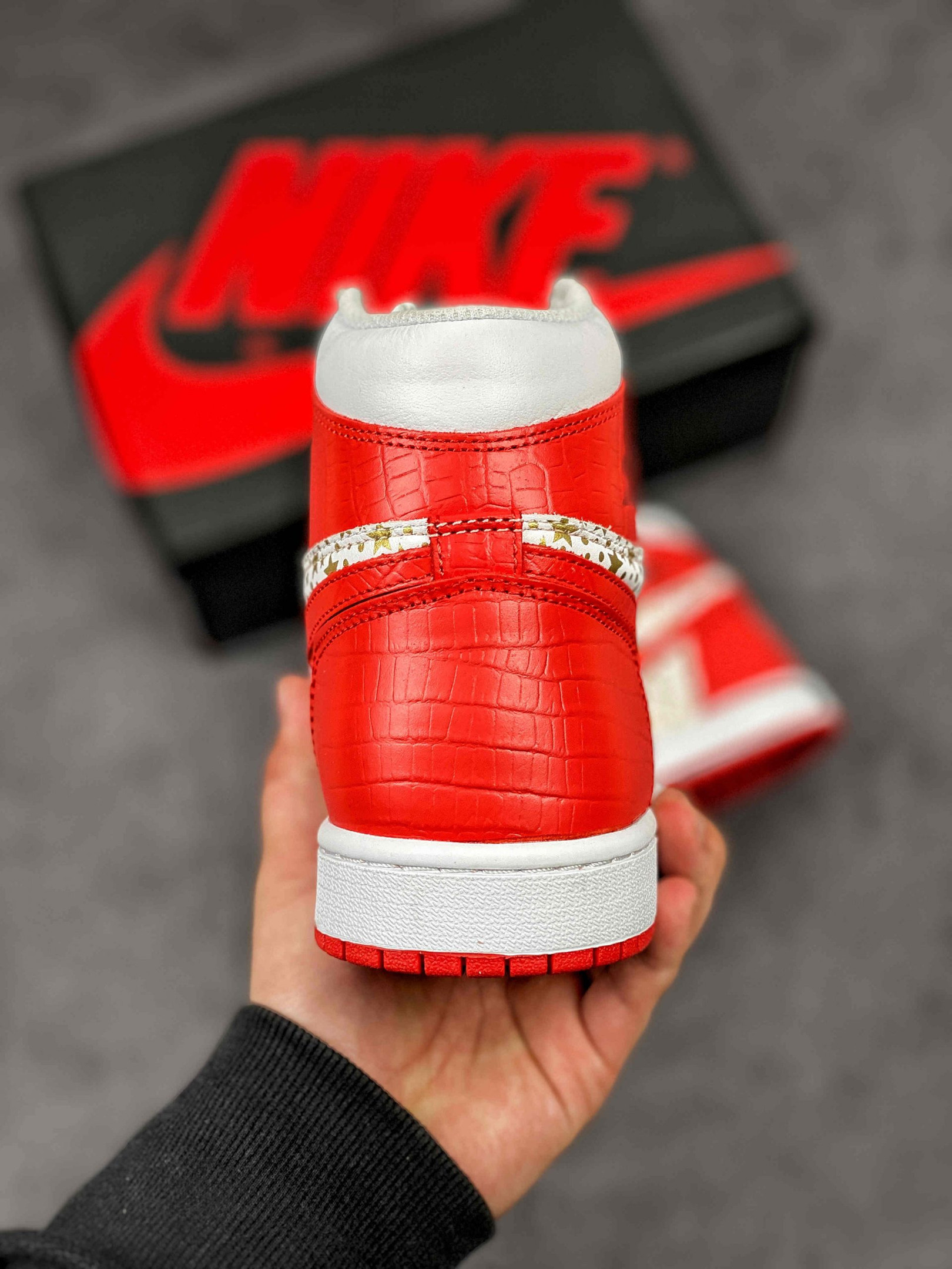 Supreme X Air AJ Jordan 1 High Stars Varsity Red Shoes Storezily