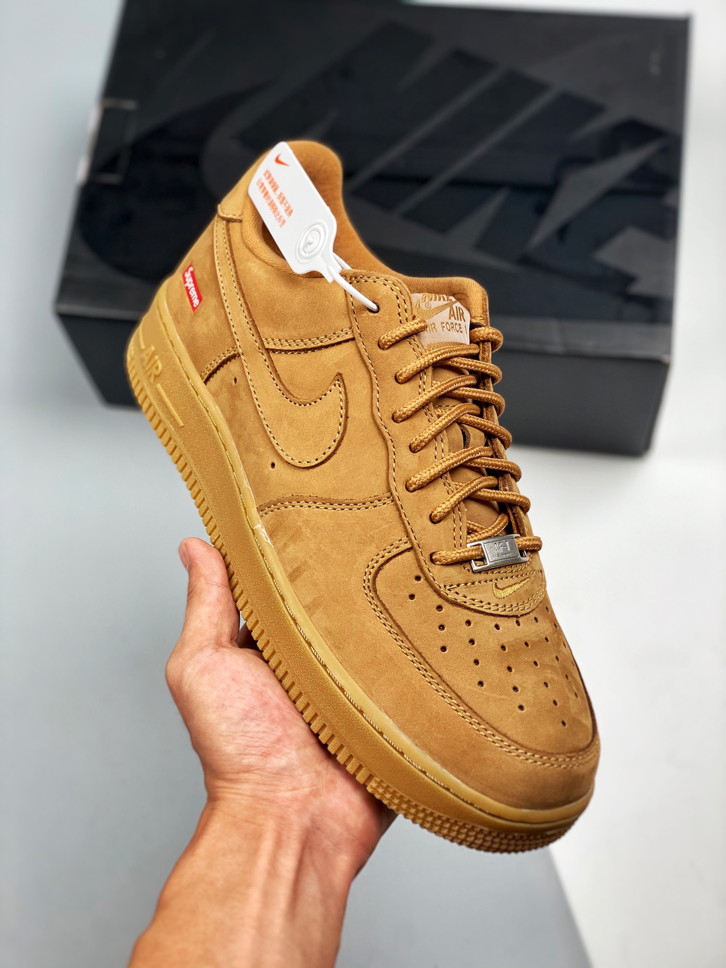 Supreme x Nike Air AF Force 1 Low "Flax" Shoes