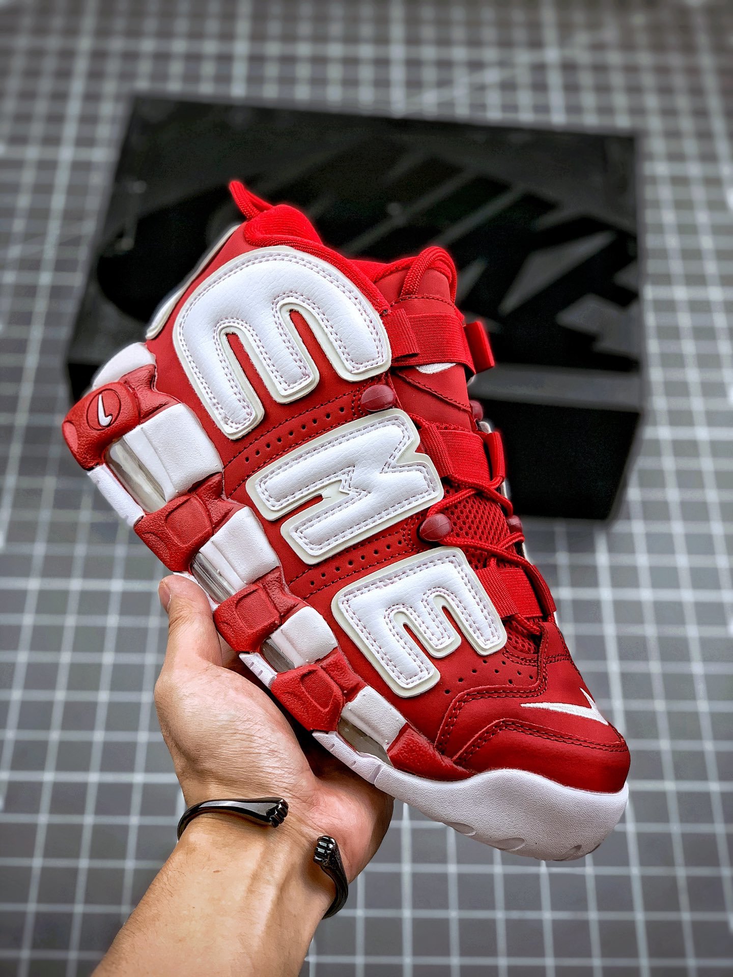 Supreme x Nike Air More Uptempo Suptempo Red Shoes