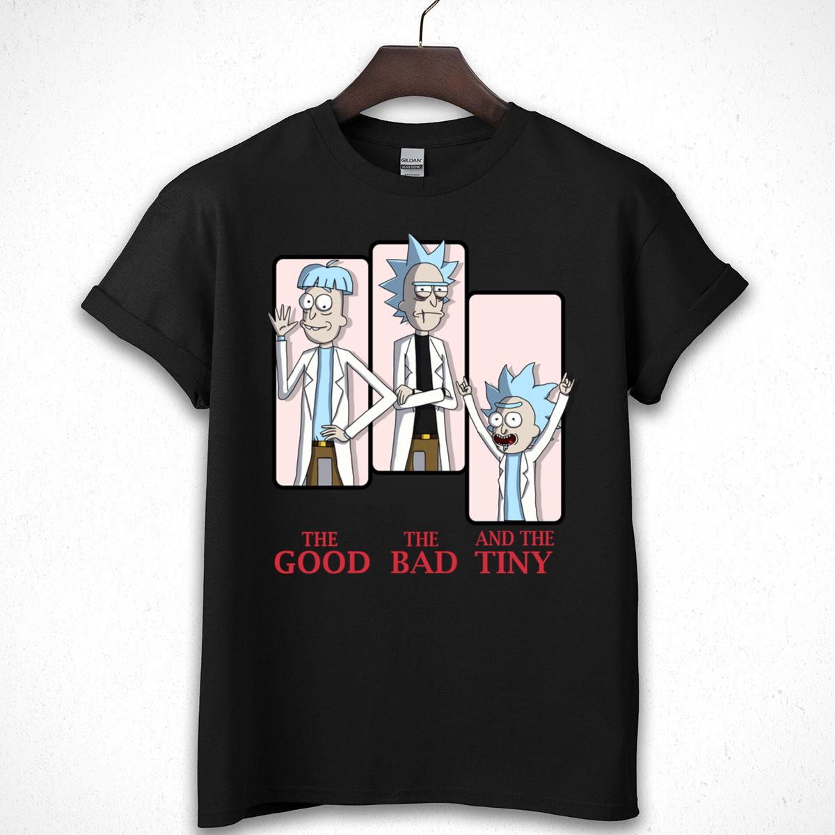 The Good The Bad The Tiny Rick Funny Graphic T-Shirt