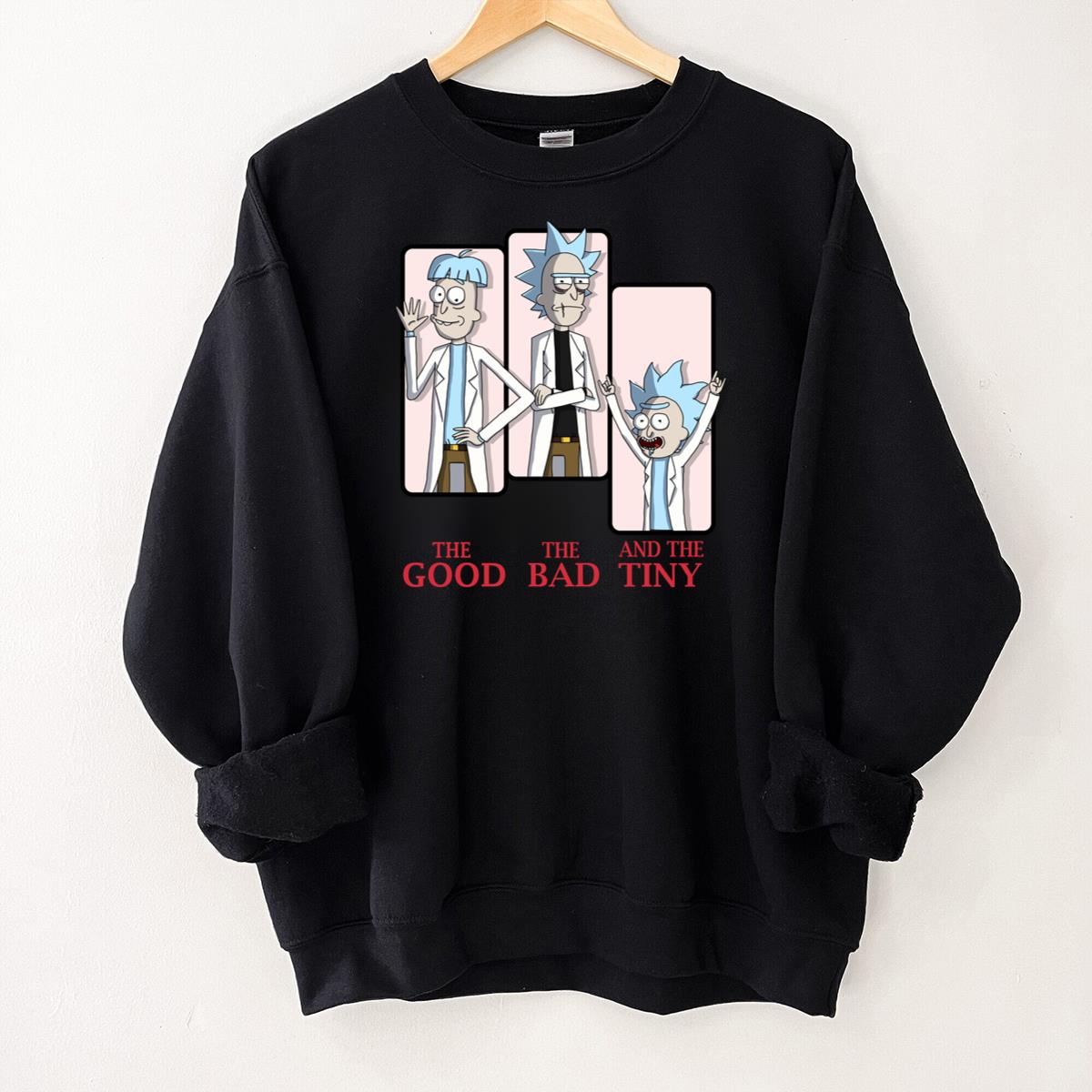 The Good The Bad The Tiny Rick Funny Graphic T-Shirt