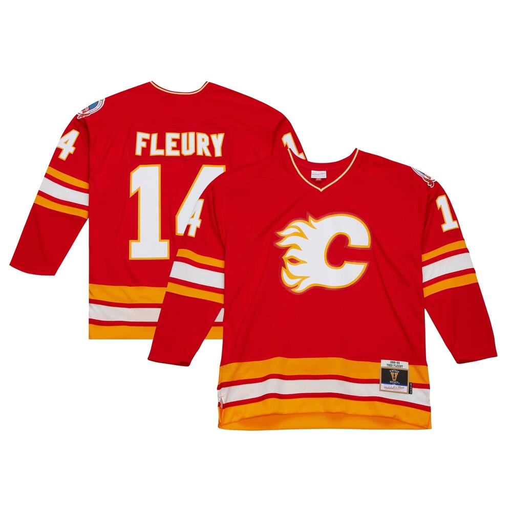 Theoren Fleury Calgary Flames Mitchell & Ness  1988/89 Blue Line Player Jersey - Red