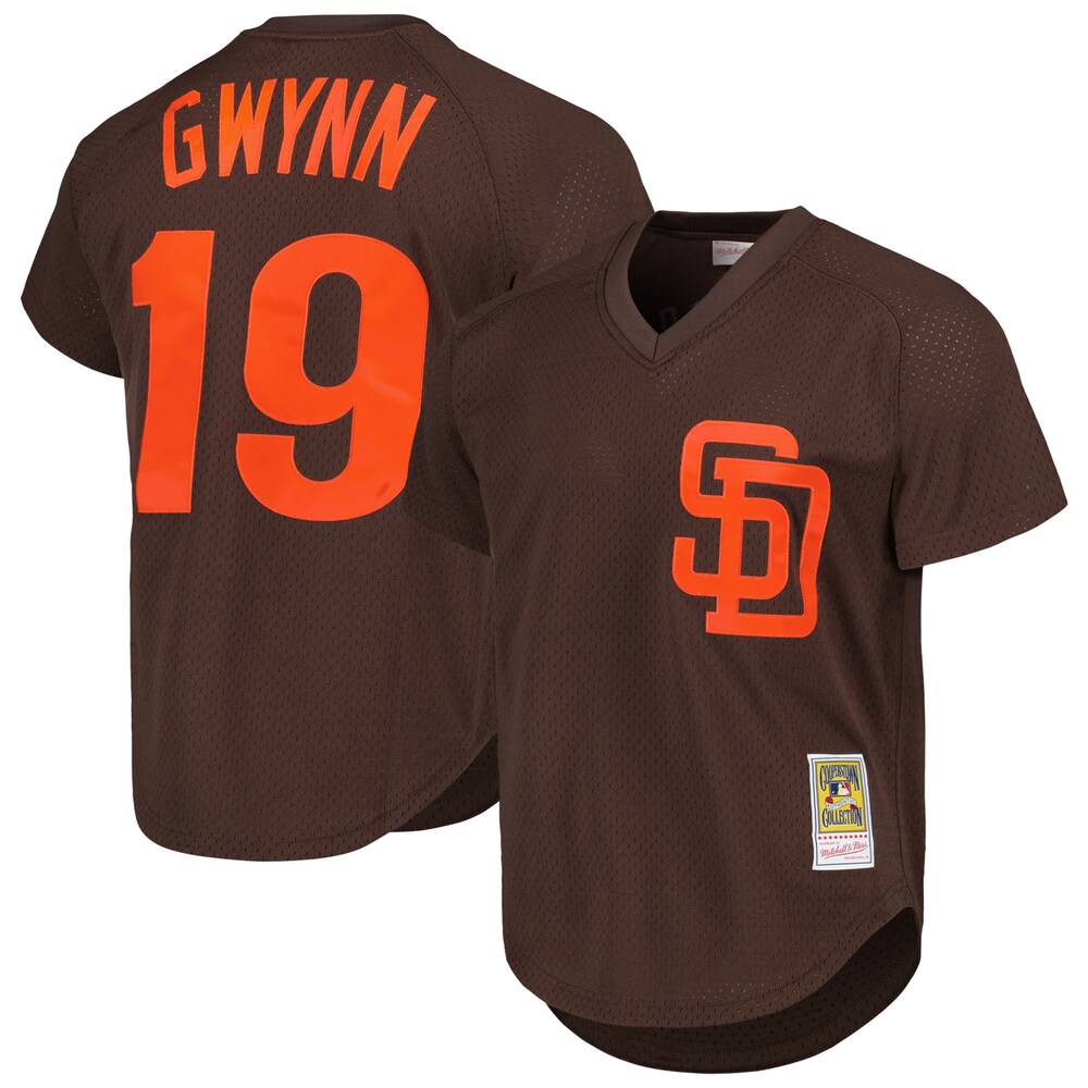 Tony Gwynn San Diego Padres Mitchell & Ness 1985 Authentic Cooperstown Collection Mesh Batting Practice Jersey - Brown