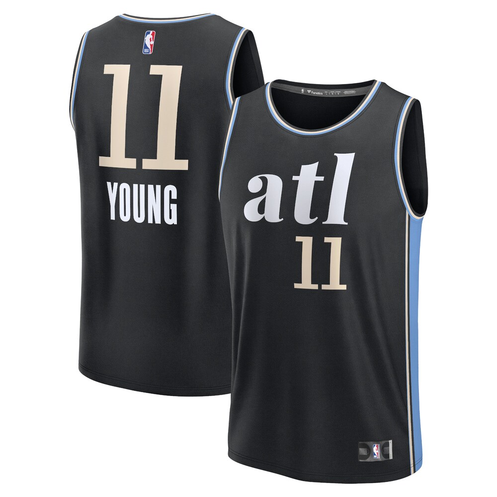 Trae Young Atlanta Hawks Fanatics Branded Youth 2023/24 Fast Break Jersey - Black - City Edition