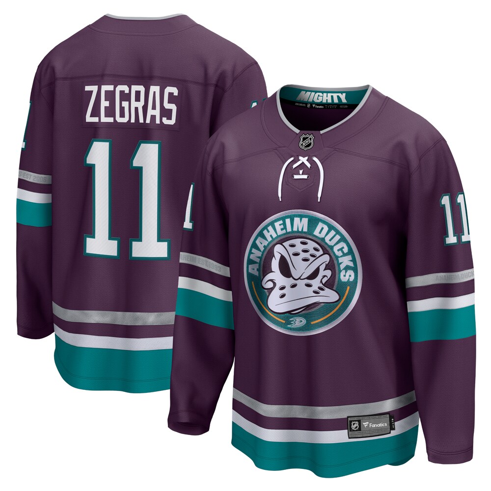 Trevor Zegras Anaheim Ducks Fanatics 30th Anniversary Premier Breakaway Jersey | Purple