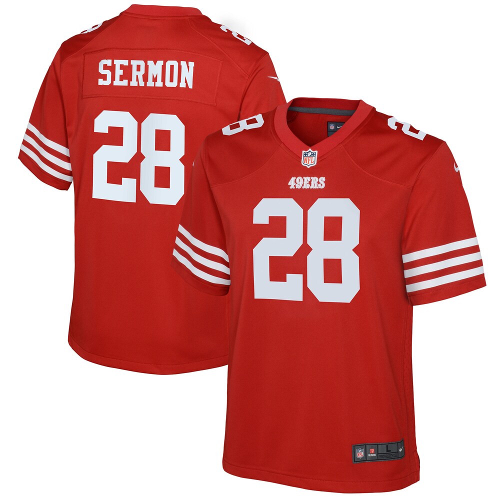 Trey Sermon San Francisco 49ers Youth Game Jersey - Scarlet