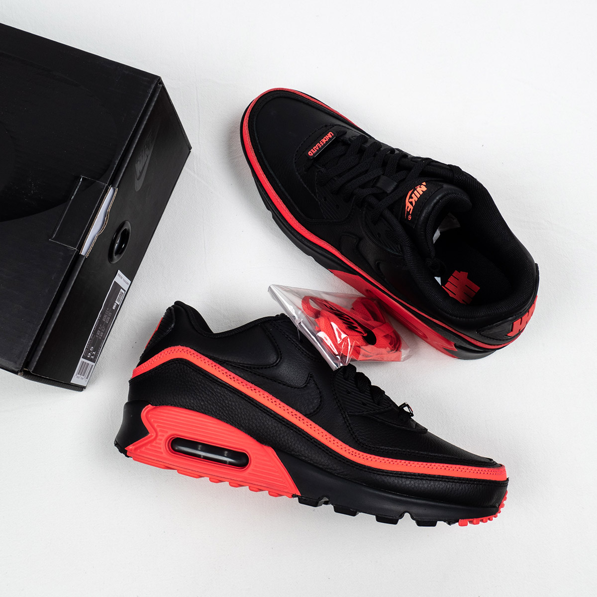 Undefeated x Nike Air Max 90 Black/Solar Red Shoes