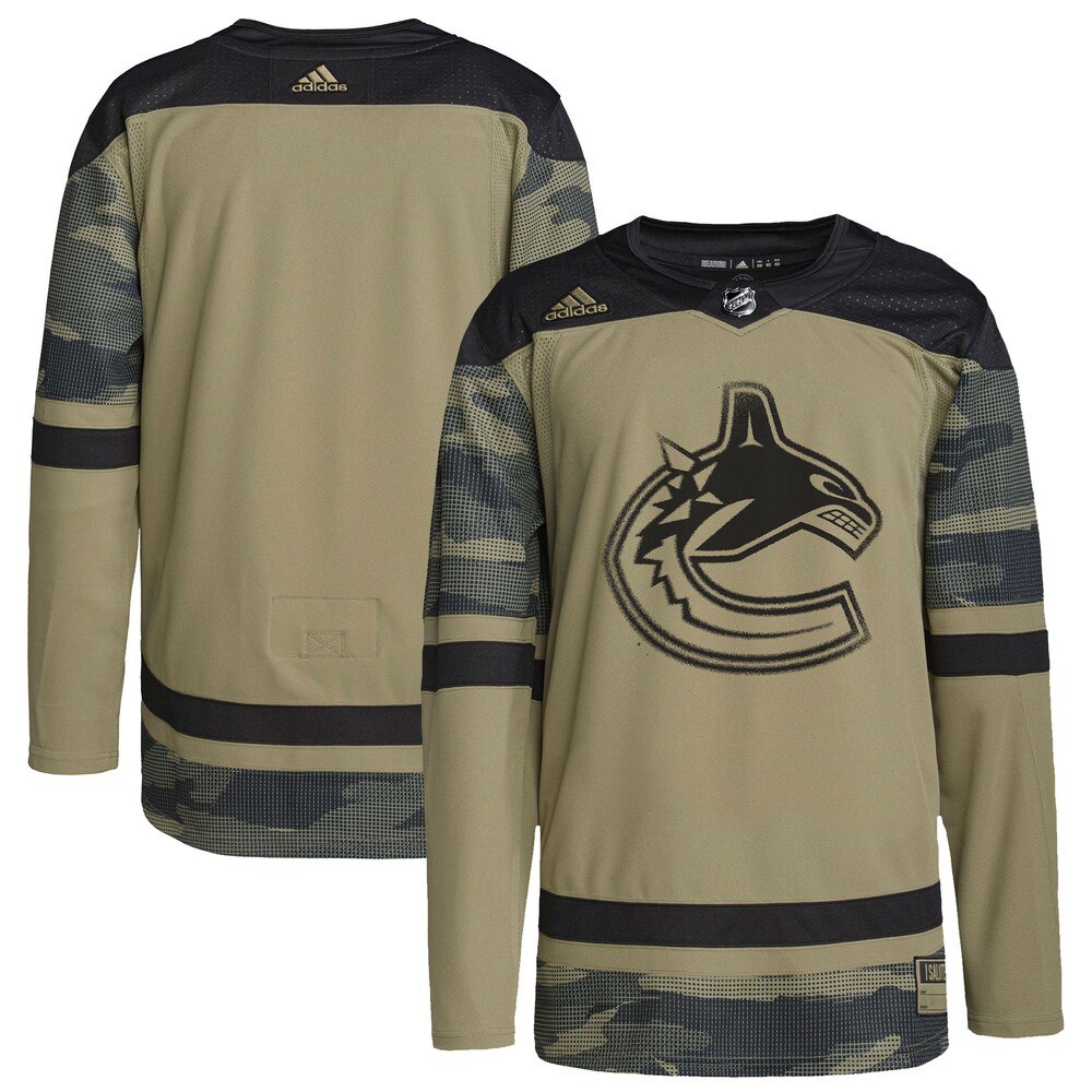 Vancouver Canucks adidas Logo Military Appreciation Team Authentic Practice Jersey - Camo