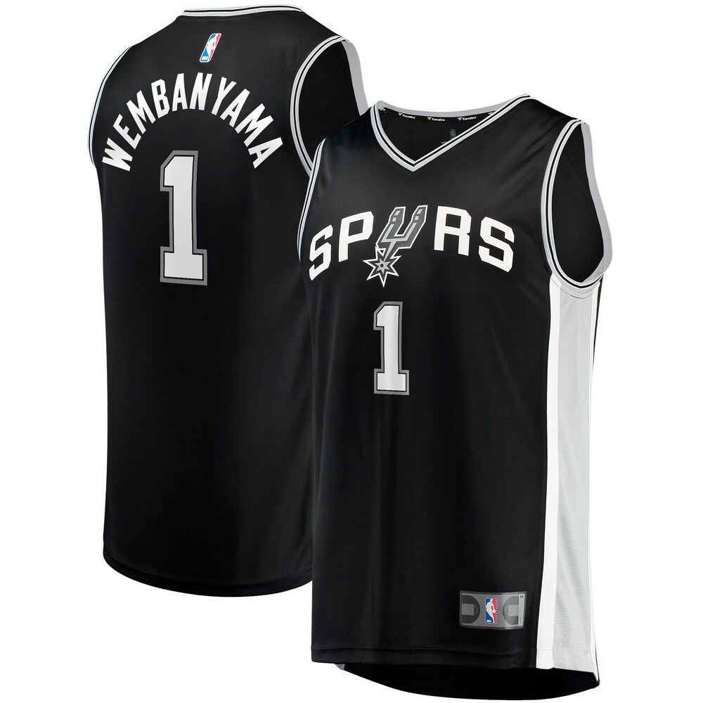 Victor Wembanyama San Antonio Spurs Fanatics Branded Big & Tall Fast Break Replica Jersey Black - Icon Edition