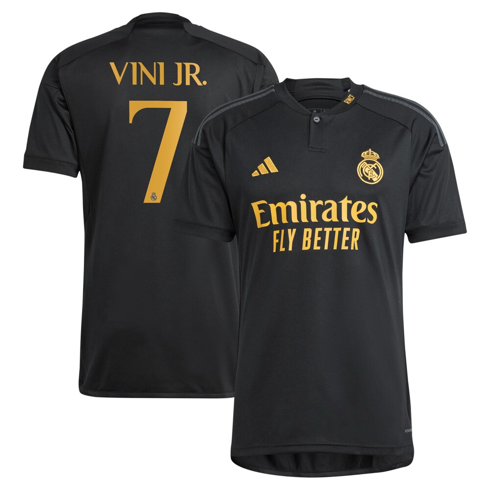 Vini Jr. Real Madrid 2023/24 Third Replica Player Jersey - Black