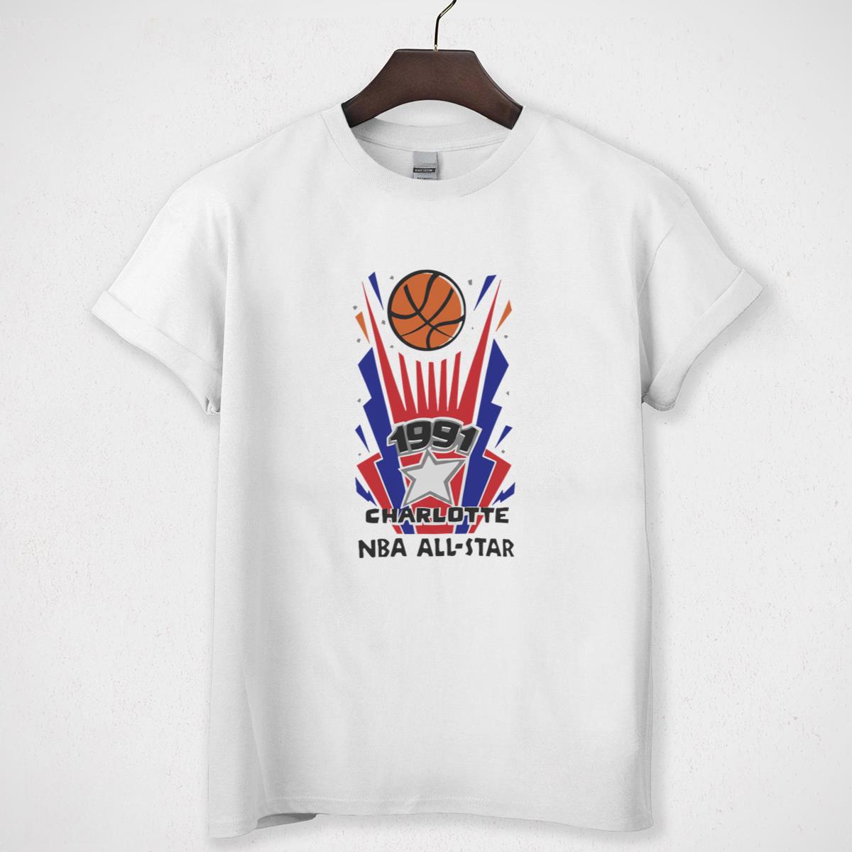 Vintage 1991 Charlotte Basketball All-Star Graphic T-Shirt