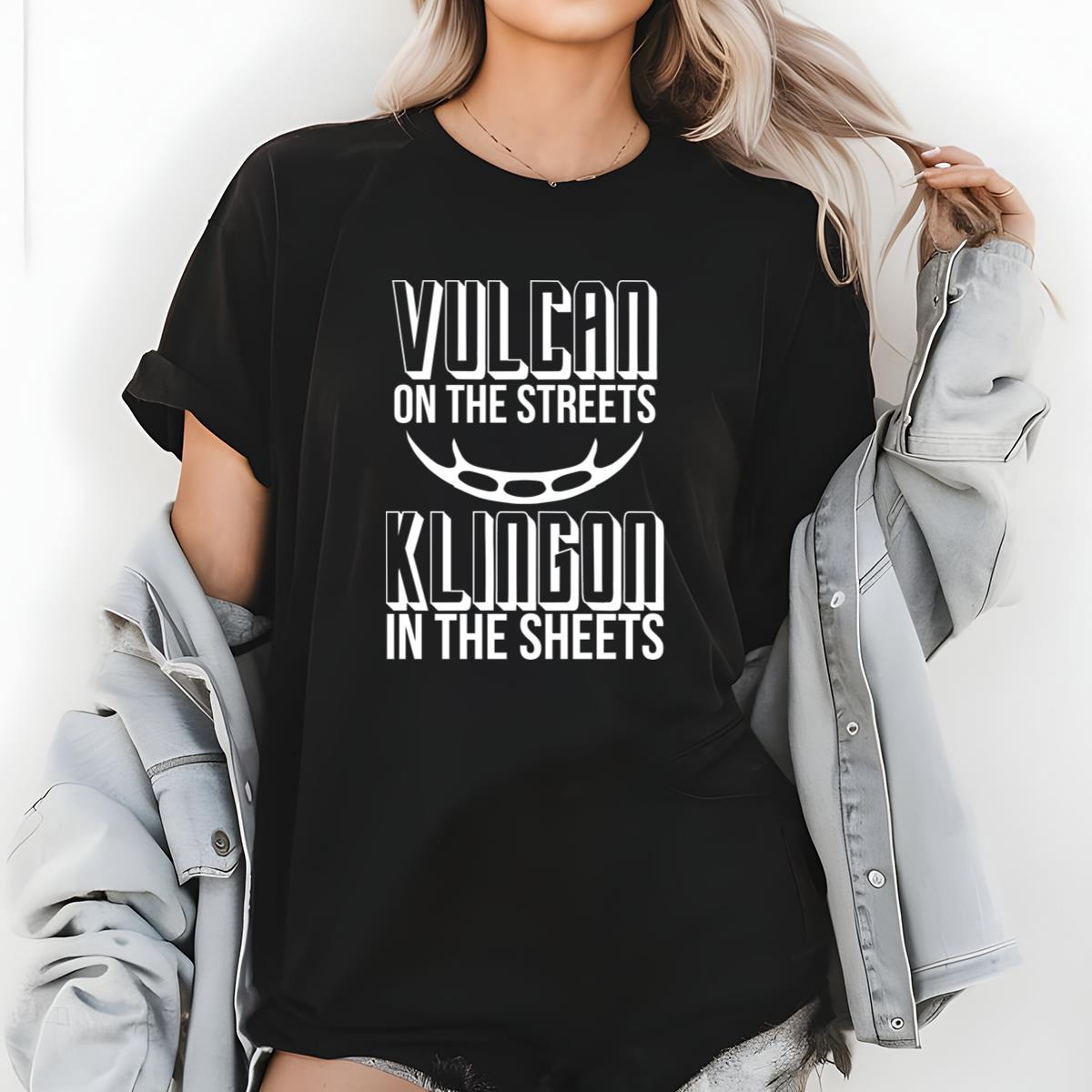 Vulcan Klingon Funny Sci-Fi Graphic T-Shirt