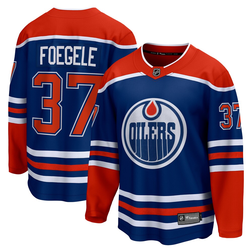 Warren Foegele Edmonton Oilers Fanatics Branded Home Breakaway Jersey - Royal