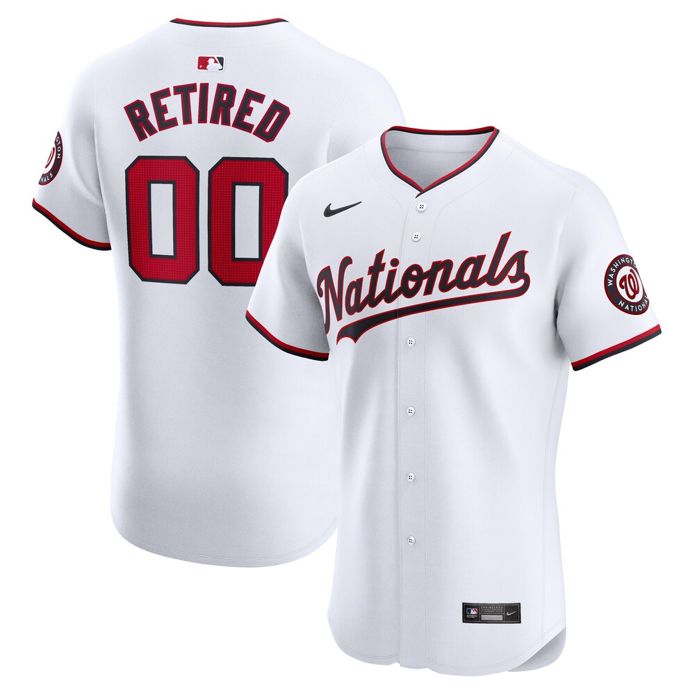 Washington Nationals Home Elite Pick|A|Player Retired Roster Jersey | White