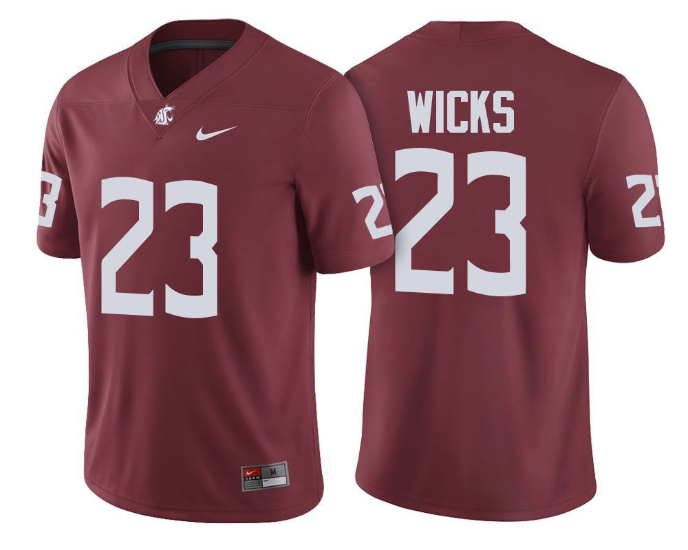 Washington State Cougars Crimson Gerard Wicks College Replica Jersey