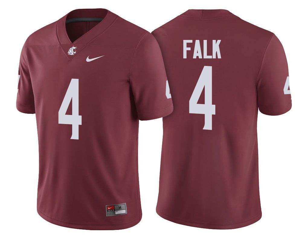 Washington State Cougars Crimson Luke Falk College Replica Jersey