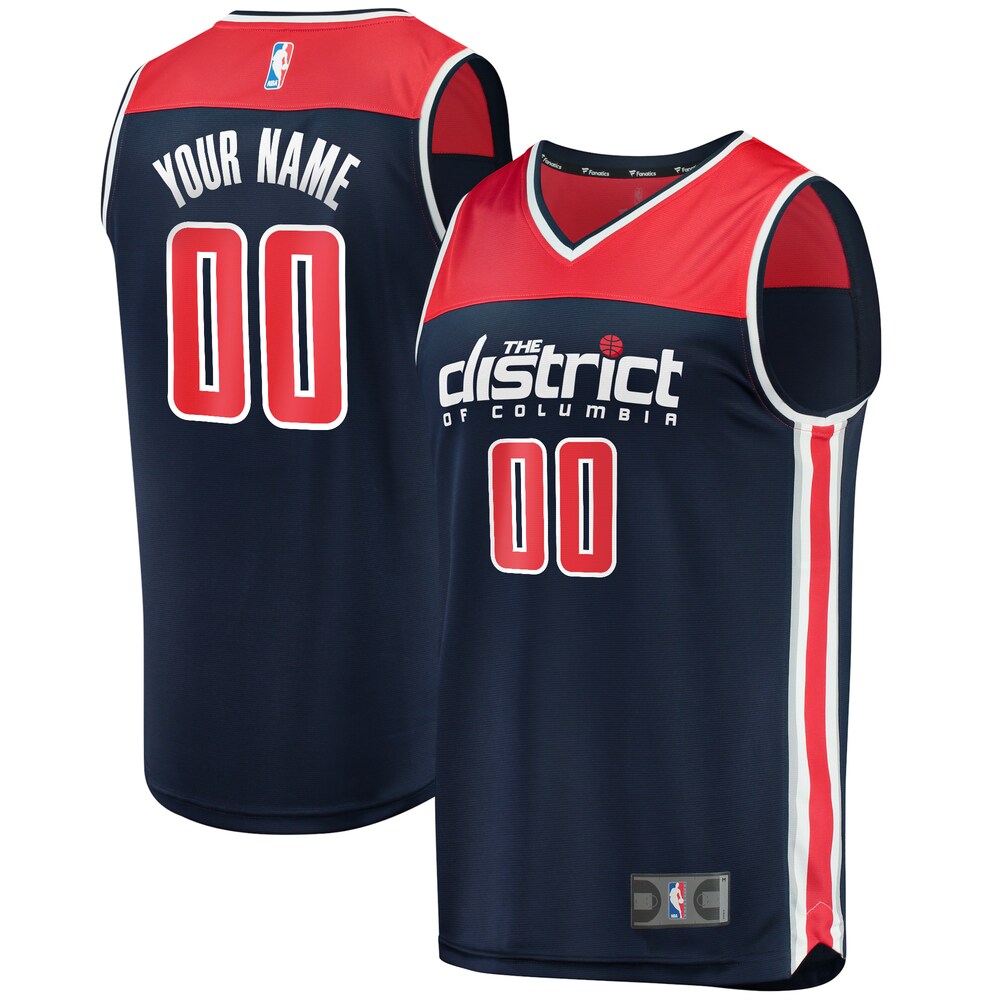 Washington Wizards Fanatics Fast Break Replica Custom Jersey Navy - Statement Edition