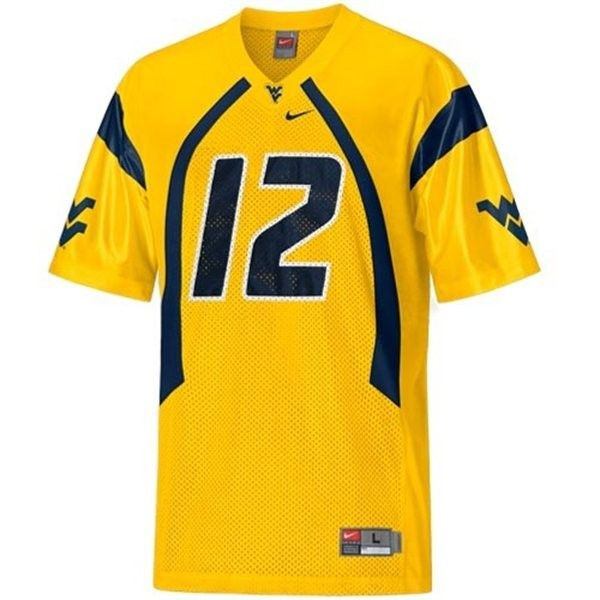 West Virginia Mountaineers #12 Geno Smith Gold Replica Jersey