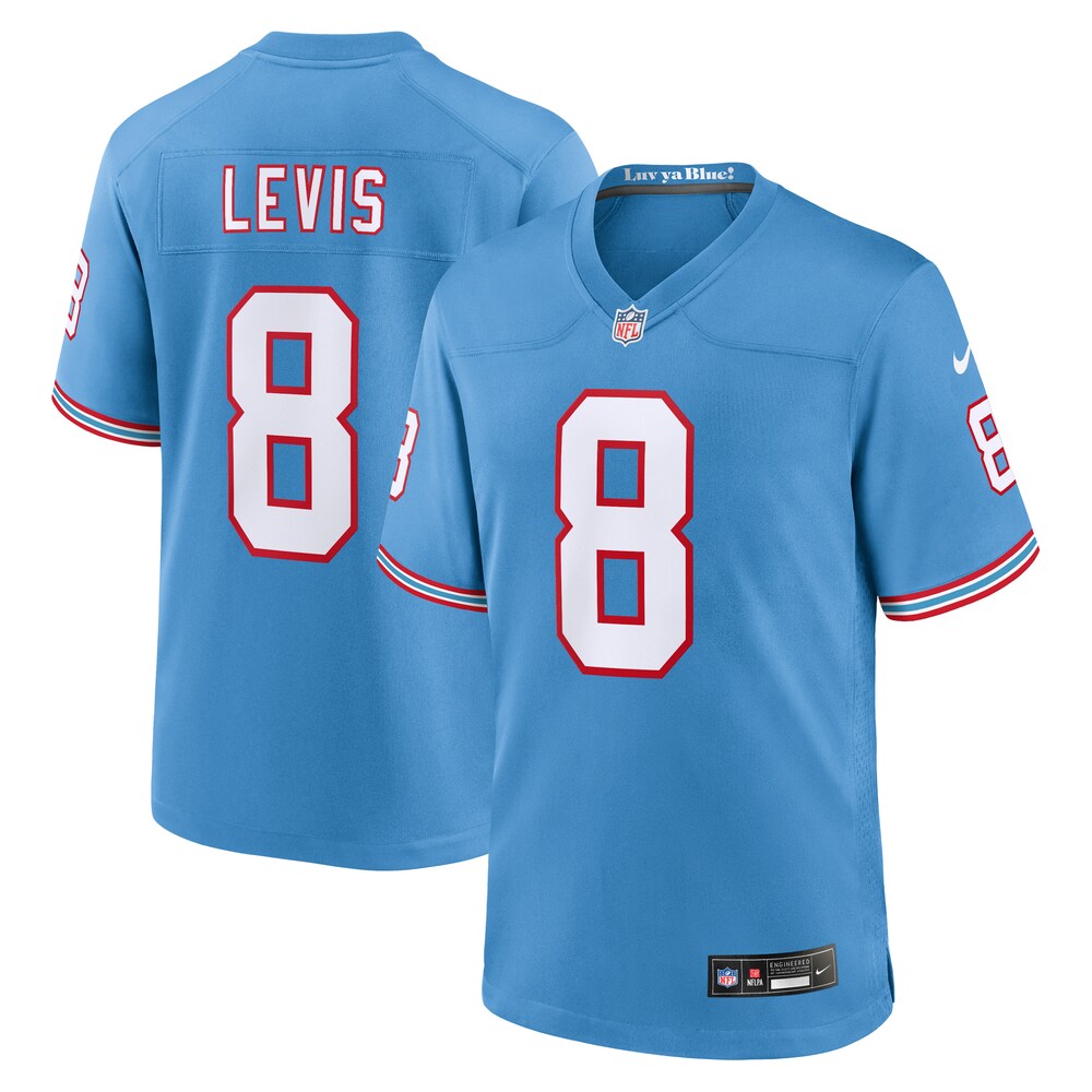 Will Levis Tennessee Titans Nike Oilers Throwback Player Game Jersey - Light Blue