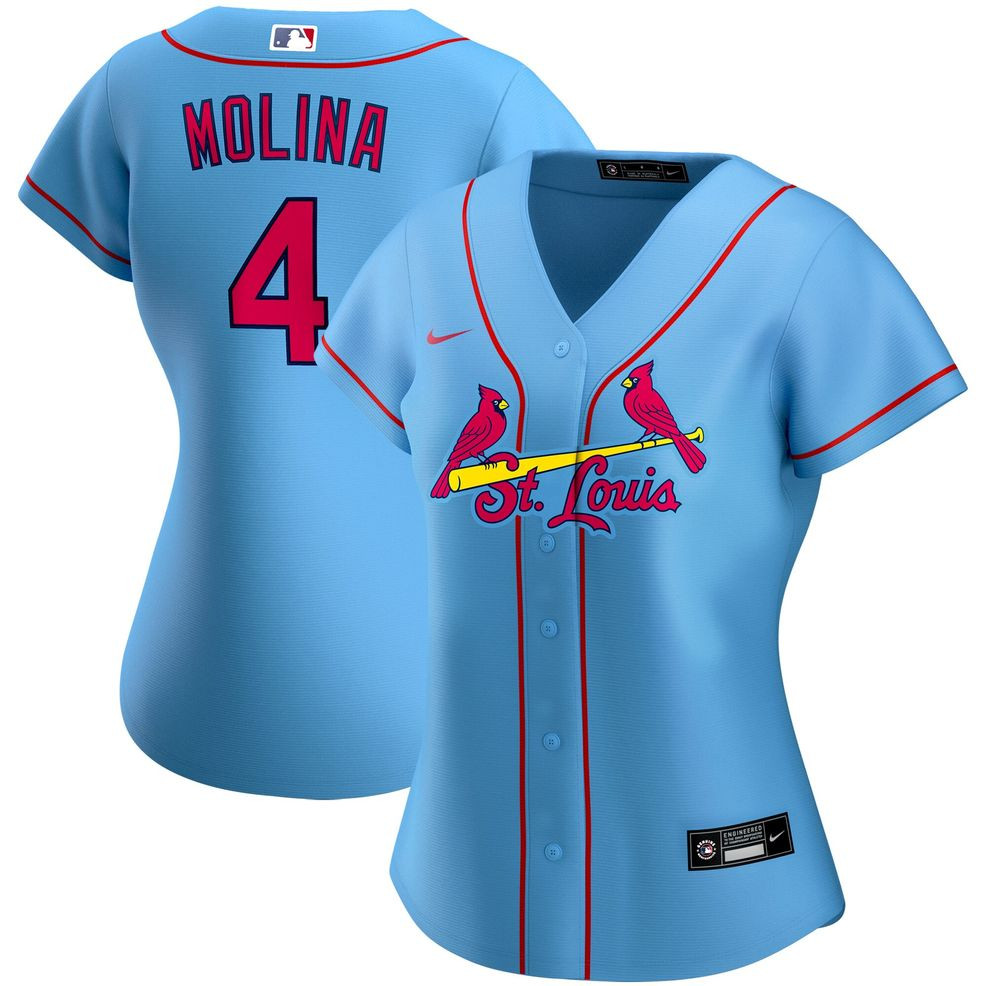 Yadier Molina St. Louis Cardinals Nike Women&#8217;s Alternate Replica Player Jersey &#8211; Light Blue