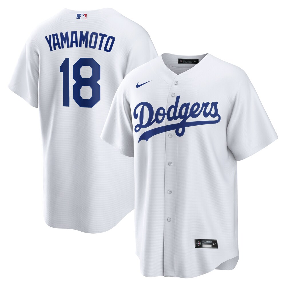 Yoshinobu Yamamoto Los Angeles Dodgers Nike Home Replica Player JerseyÂ â€“ White