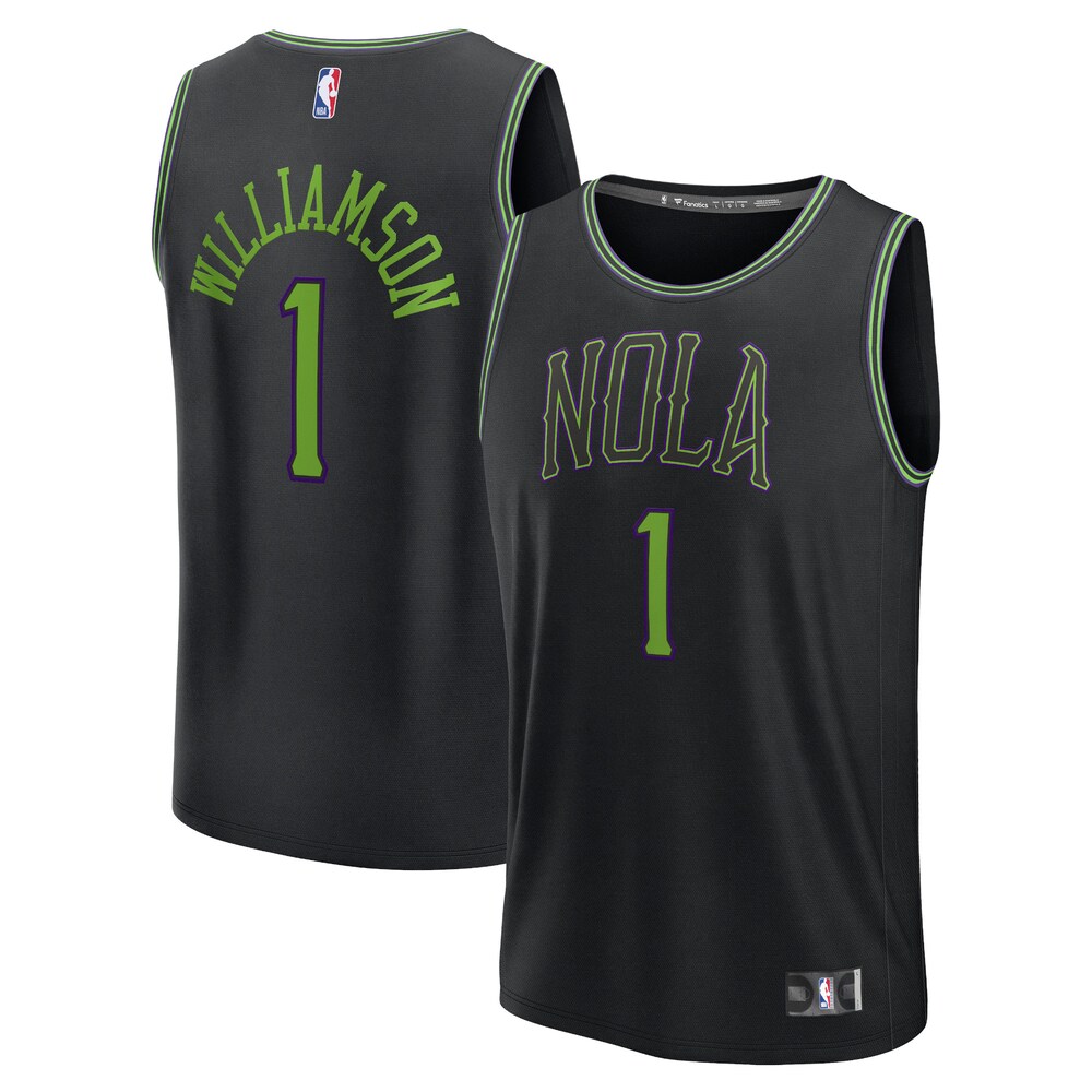 Zion Williamson New Orleans Pelicans Fanatics Branded Unisex 2023/24 Fast Break Jersey - Black - City Edition